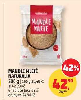 MANDLE MLETÉ NATURALIA, 200 g