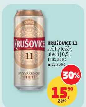 KRUŠOVICE 11 11 světlý ležák plech, 0,5 l