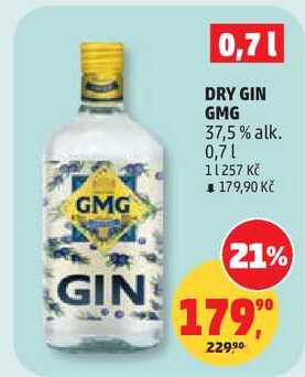 DRY GIN GMG 37,5% alk., 0,7 l