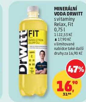 MINERÁLNÍ VODA DRWITT s vitamíny Relax, Fit, 0,75 l