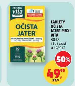 TABLETY OČISTA JATER MAXI VITA, 30 ks
