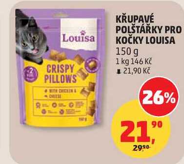 KŘUPAVÉ POLŠTÁŘKY PRO KOČKY LOUISA, 150 g  