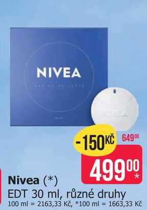 Nivea EDT 30 ml, různé druhy