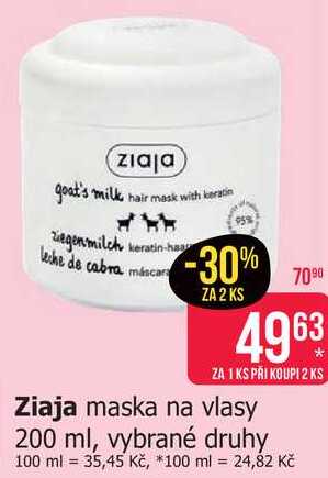 Ziaja maska na vlasy 200 ml, vybrané druhy 