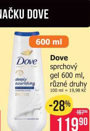 Dove sprchový gel 600 ml, různé druhy