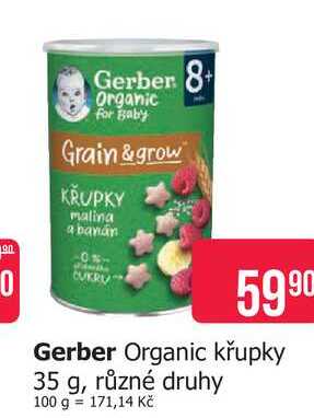 Gerber Organic křupky 35 g, různé druhy