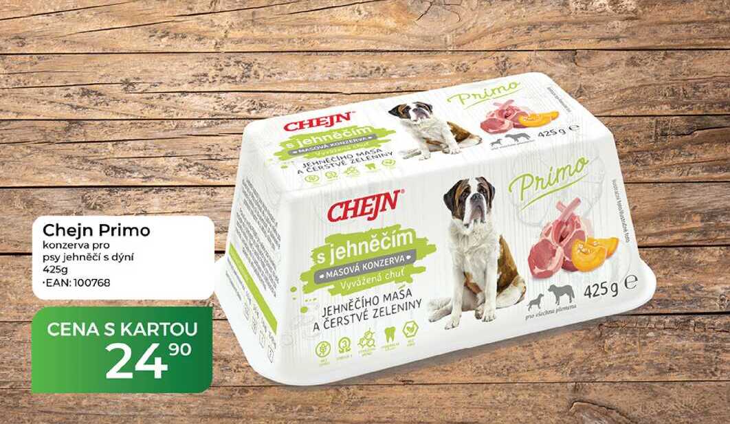 Chejn Primo konzerva pro psy jehněčí s dýní 425g