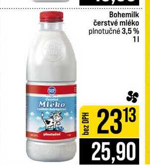Bohemilk čerstvé mléko plnotučné 3,5% 1l