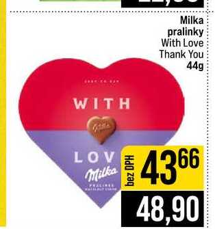 Milka pralinky With Love Thank You 44g