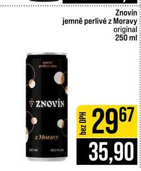 Znovín jemně perlivé z Moravy original 250 ml 