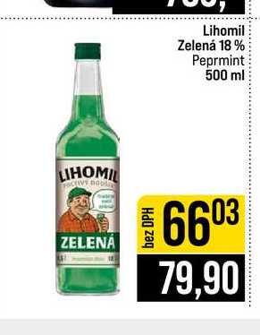Lihomil Zelená 18% Peprmint 500 ml