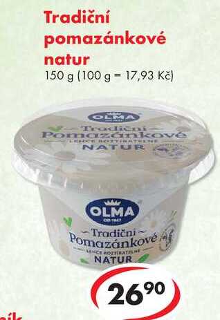 Tradiční pomazánkové natur, 150 g