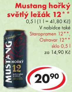 Mustang hořký světlý ležák 12, 0,5 l v akci