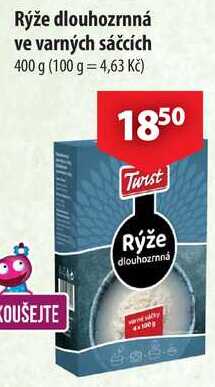 Rýže dlouhozrnná ve varných sáčcích, 400 g