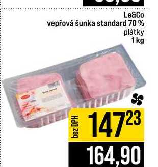 Le&Co vepřová šunka standard 70% plátky 100g