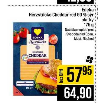 Edeka Herzstücke Cheddar red 50% sýr plátky 175 g