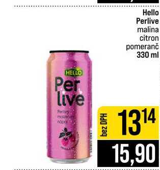 Hello Perlive malina citron pomeranč 330 ml
