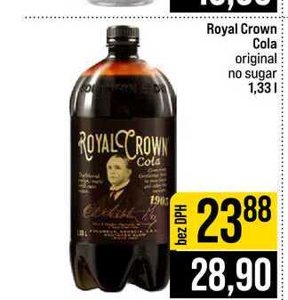 Royal Crown Cola original no sugar 1,33l
