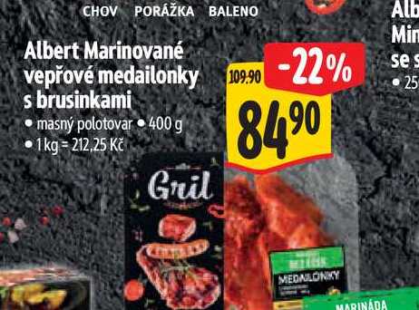 Albert Marinované vepřové medailonky 400 g