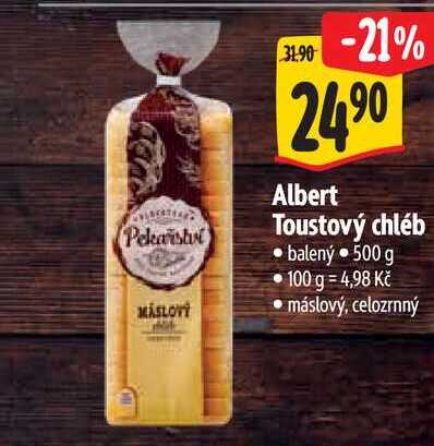 Albert Toustový chléb balený 500 g
