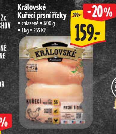 Královské Kuřecí prsní řízky 600 g