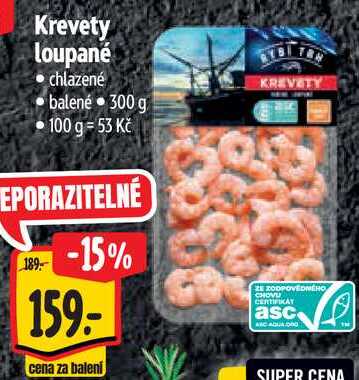 Krevety loupané, 300 g