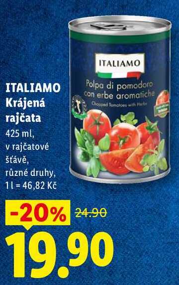 ITALIAMO Krájená rajčata, 425 ml