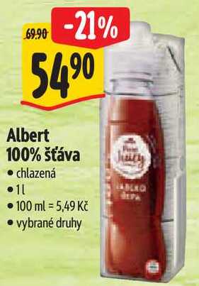 Albert 100% šťáva, 1 l