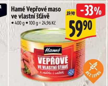 Hamé Vepřové maso ve vlastní šťávě 400 g