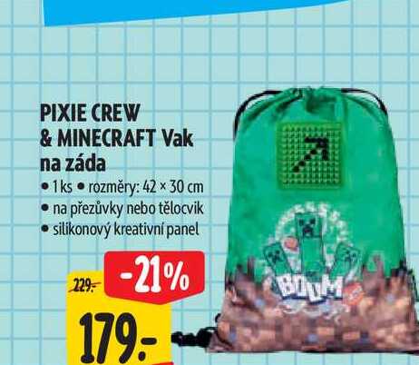 PIXIE CREW & MINECRAFT Vak na záda