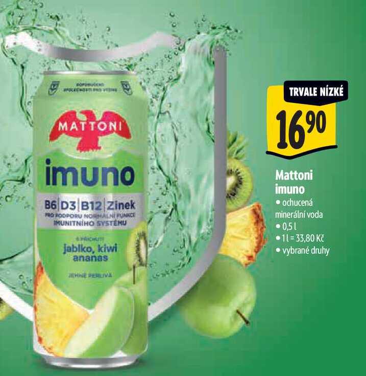 Mattoni imuno ochucená minerální voda 0,5 l