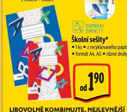 Školní sešity 1 ks