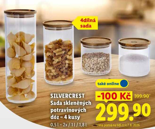 SILVERCREST Sada skleněných potravinových dóz - 4 kusy