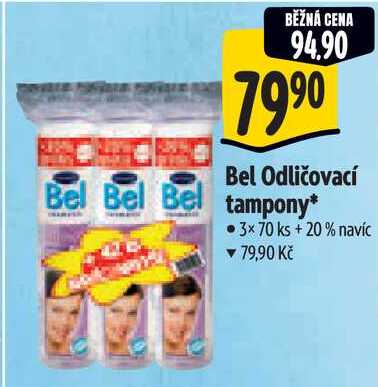 Bel Odličovací tampony, 3x 70 ks + 20% navíc