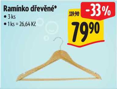 Ramínko dřevěné, 3 ks