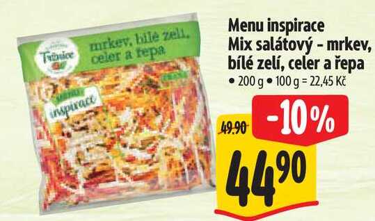 Menu inspirace Mix salátový - mrkev, bílé zelí, celer a řepa, 200 g