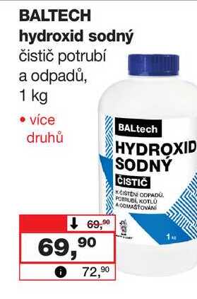 BALTECH hydroxid sodný čistič potrubí a odpadů, 1 kg
