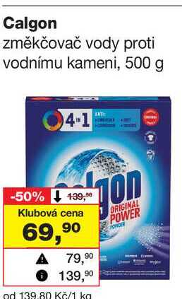 Calgon změkčovač vody proti vodnímu kameni, 500 g