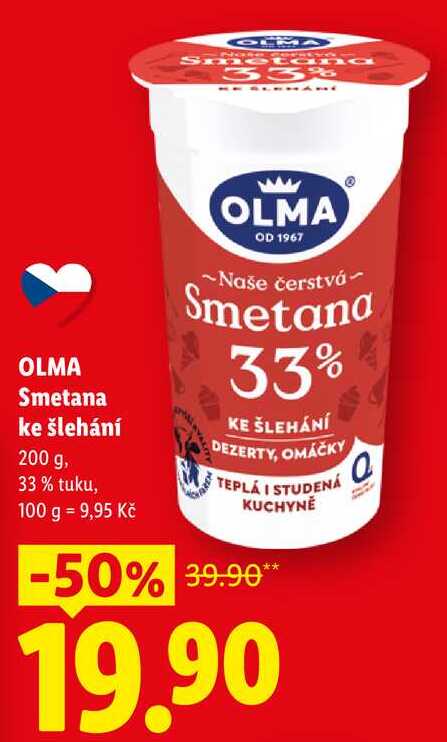 OLMA Smetana ke šlehání, 200 g