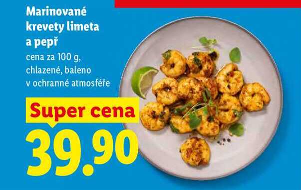 Marinované krevety limeta a pepř, cena za 100 g