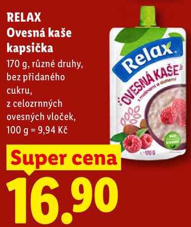 RELAX Ovesná kaše kapsička, 170 g