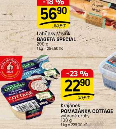 POMAZÁNKA COTTAGE vybrané druhy 100 g