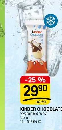 KINDER CHOCOLATE vybrané druhy 55 ml
