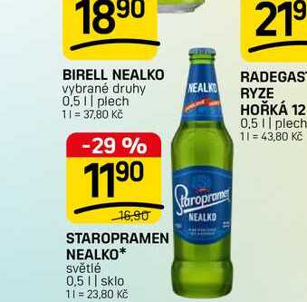 STAROPRAMEN NEALKO* světlé 0,5l