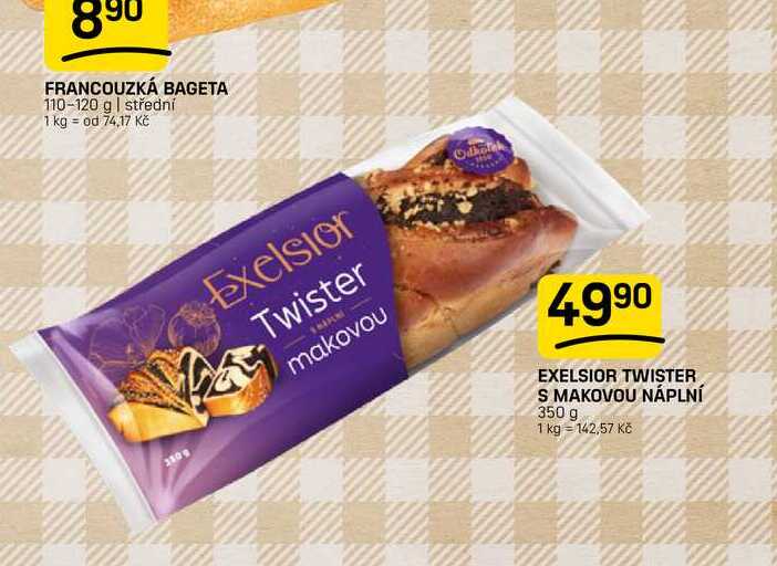EXELSIOR TWISTER S MAKOVOU NÁPLNÍ 350 g