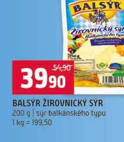 BALSÝR ŽIROVNICKÝ SÝR 200 g súr balkánského typu