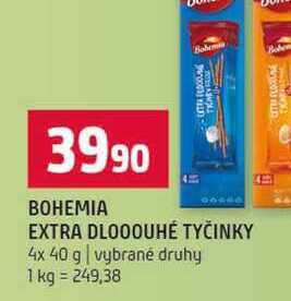 BOHEMIA EXTRA DLOOOUHÉ TYČINKY 4x 40 g vybrané druhy