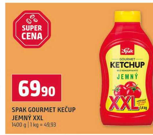SPAK GOURMET KEČUP JEMNÝ XXL 1400 g