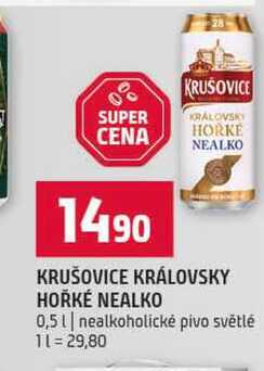 KRUŠOVICE KRÁLOVSKY HOŘKÉ NEALKO 0,5l nealkoholické pivo světlé