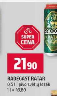 RADEGAST RATAR 0,5l pivo světlý ležák